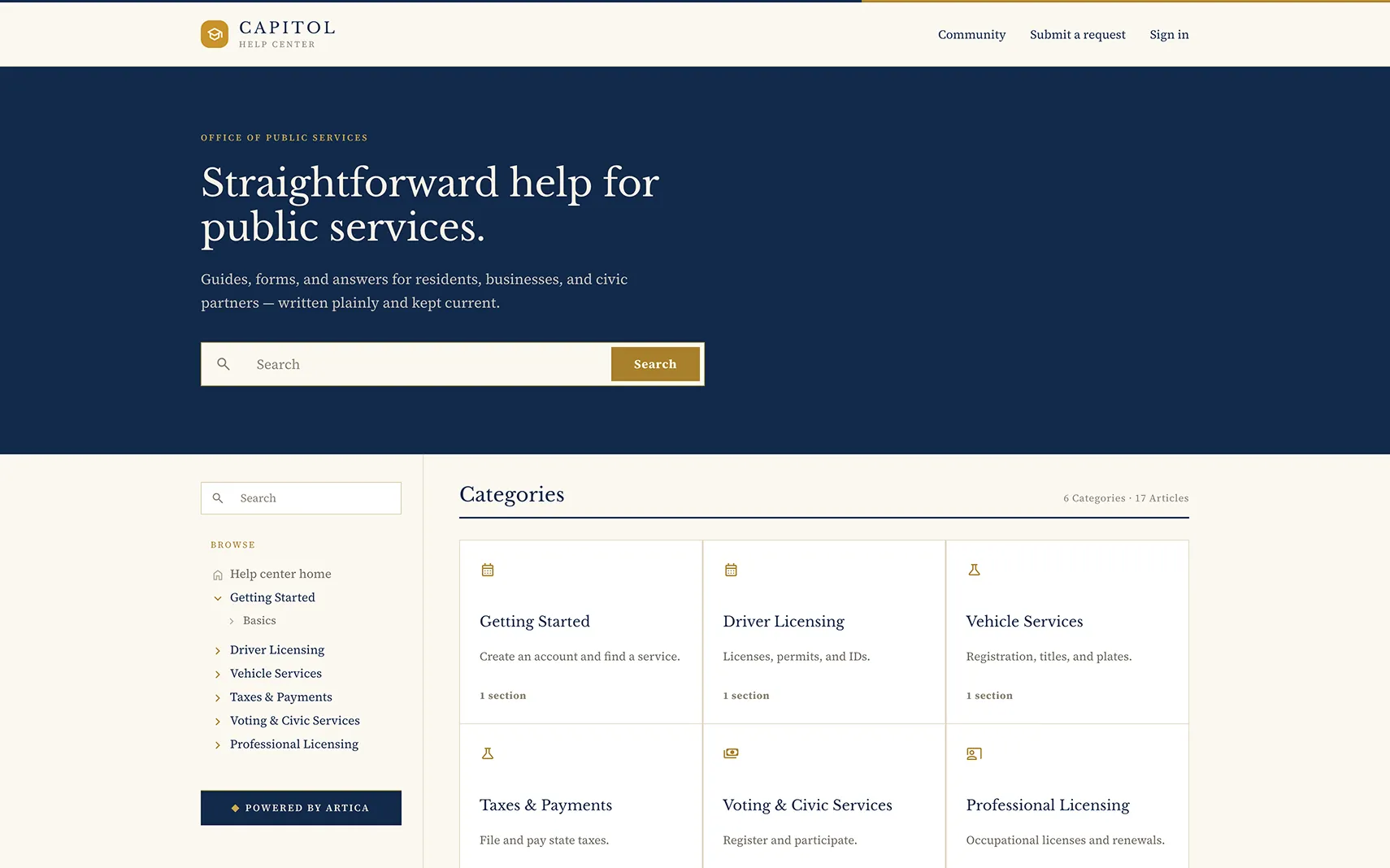 Capitol help center theme