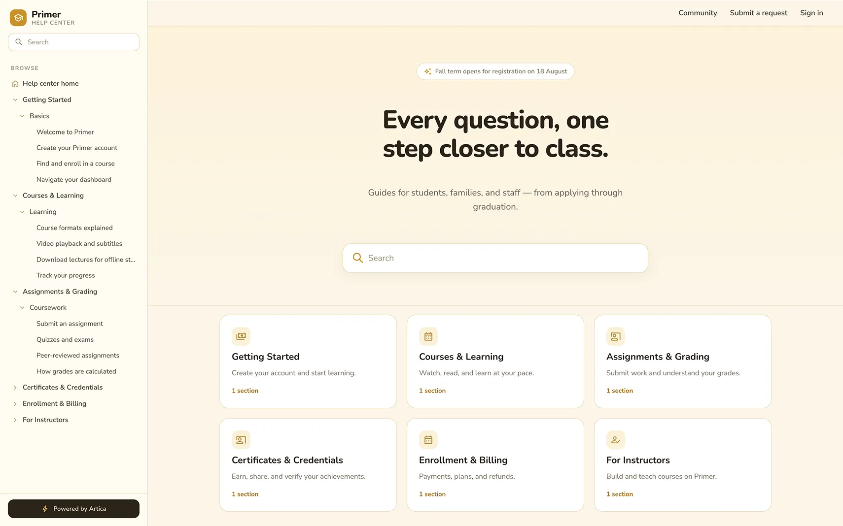 Primer help center theme