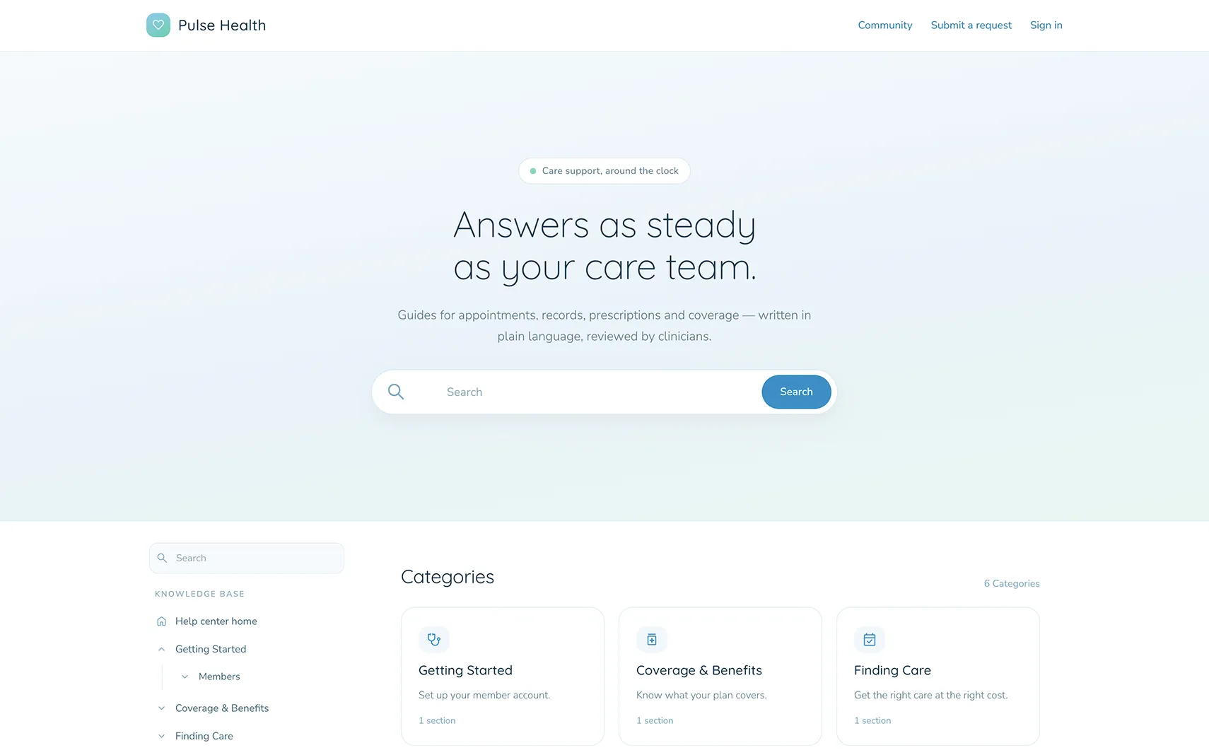 Pulse help center theme