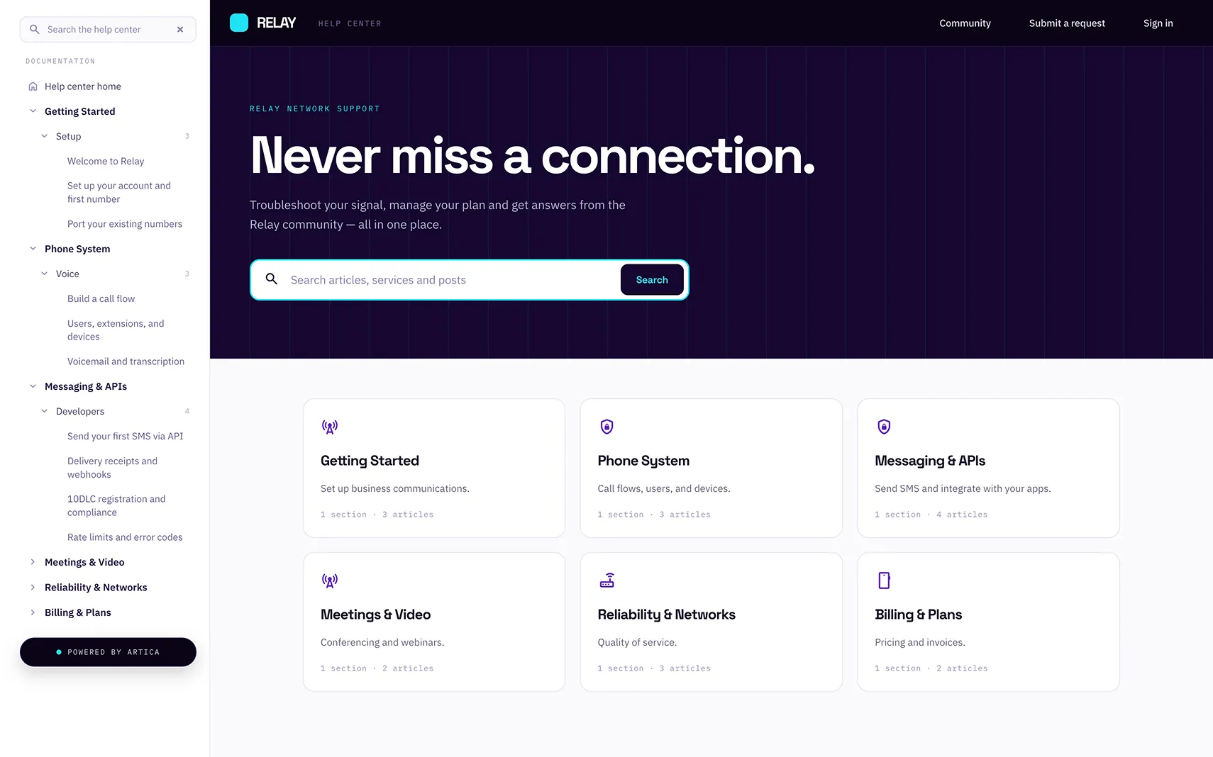 Relay help center theme