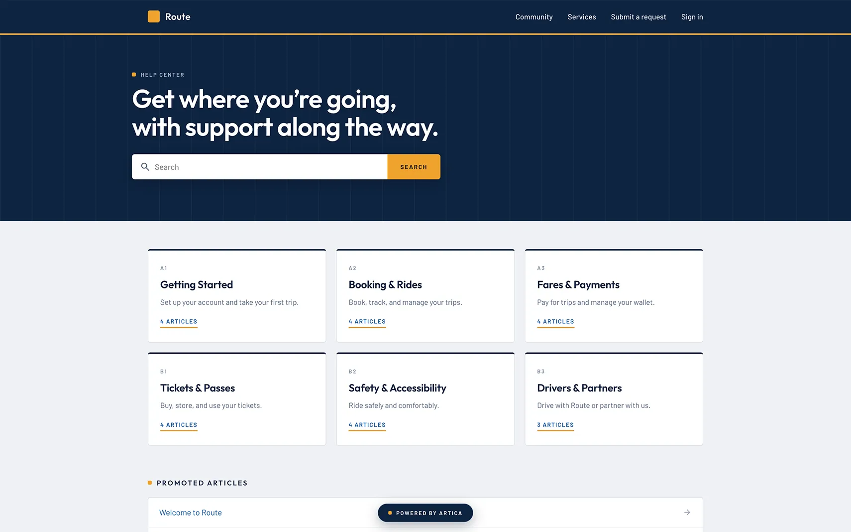 Route help center theme