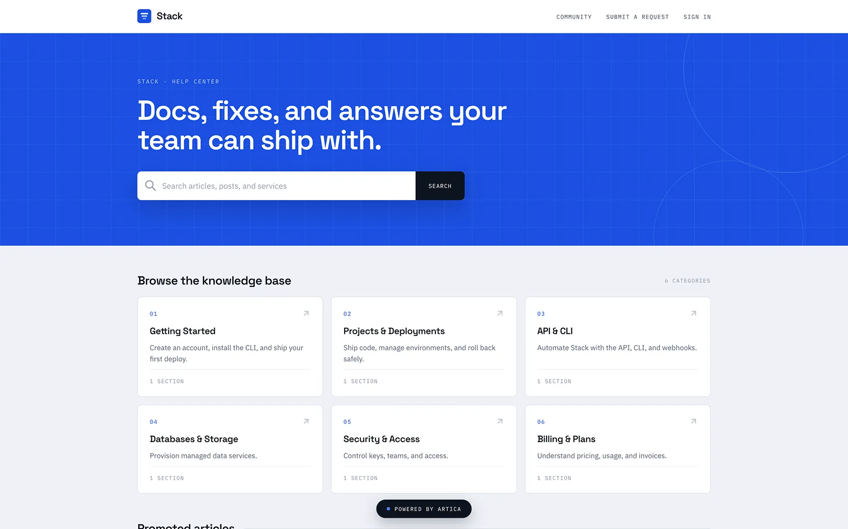 Stack help center theme