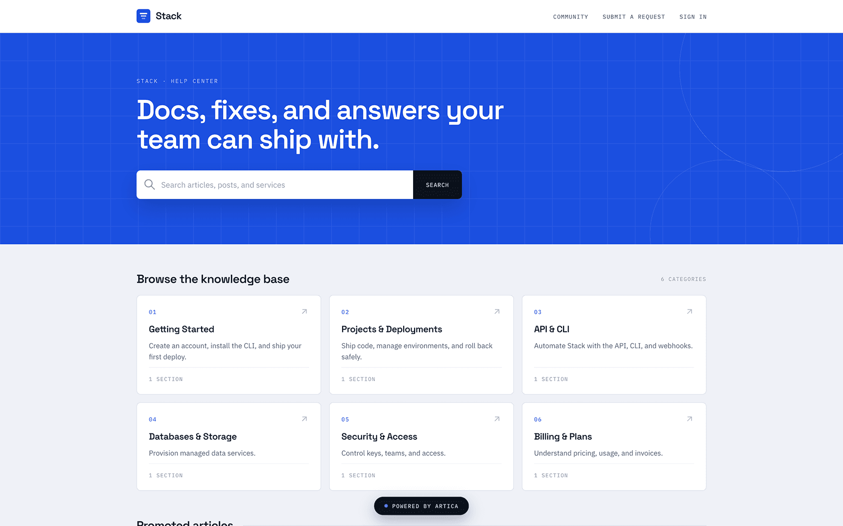 Stack help center theme